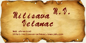 Milisava Velanac vizit kartica